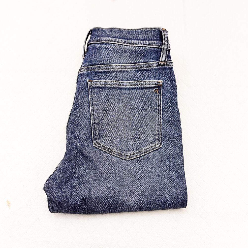 Madewell Stovepipe Straight Leg Dark Wash Denim Jeans Flexible Zip Fly Size 27